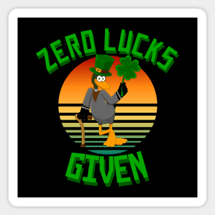 Zero Lucks Given Funny St Patricks Day Sticker